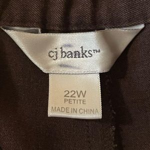 CJ Banks Brown Stretch Dress Slacks, 22W Petite